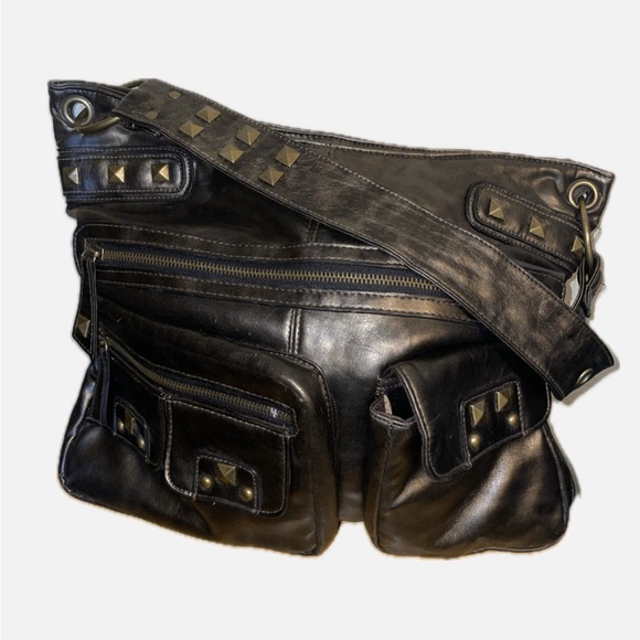 fashion express Handbags - Studded Shoulder Bag EUC